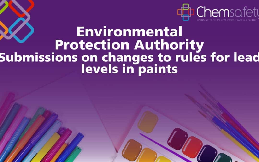 EPA Submissions on changes to rules for lead levels in paints